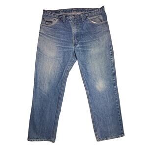 Diamond Gusset Jeans Men 38x29 Blue Denim Straight Workwear Classic Made in USA